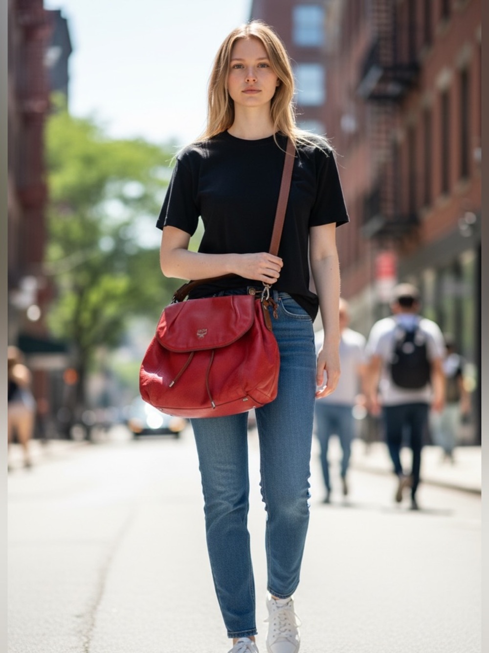 MCM Monogram Embossed Two Way Bag